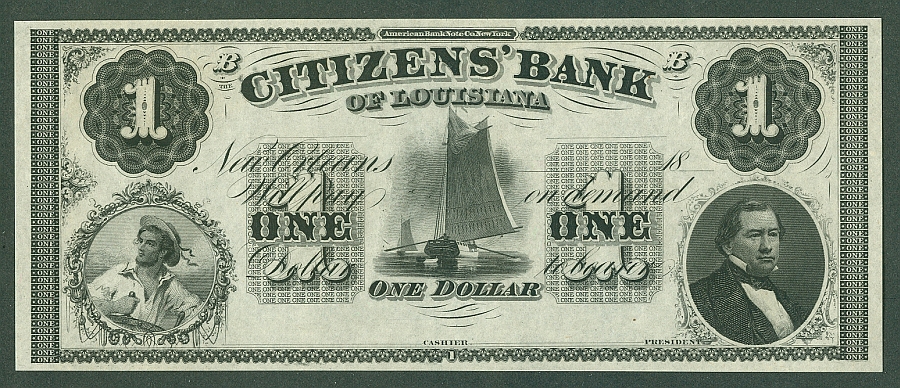 Louisiana, New Orleans,  Citizens' Bank, $1, Gem CU
